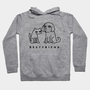 Dog and Cat Best Friends T- Shirt Hoodie